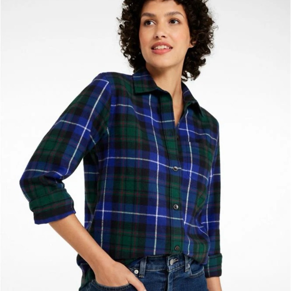 L.L. Bean Women’s Scotch Plaid Flannel Relaxed Fit Sz Med NWOT